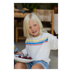 1+ in the family - Sudadera toalla Santanyi con rayas | Blanco