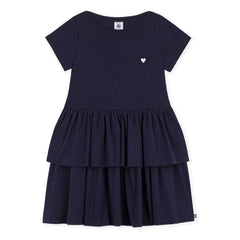 Petit Bateau - Vestido corazón de algodón orgánico | Azul marino