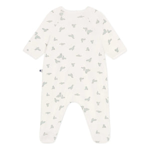 Petit Bateau - Barinou Organik Pamuklu Ayaklı Pijama | Ekru