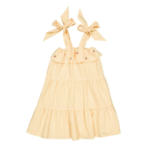 Loir - Vestido de algodón orgánico Gingham Olga | Amarillo