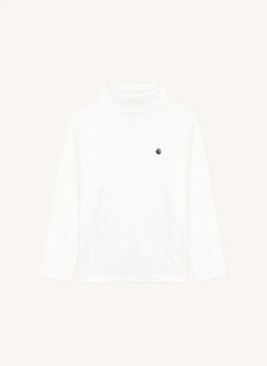Petit Bateau - Organik pamuklu logolu balıkçı yaka | Beyaz