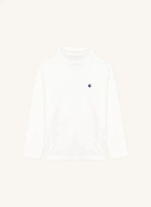 Petit Bateau - Organik pamuklu logolu balıkçı yaka | Beyaz