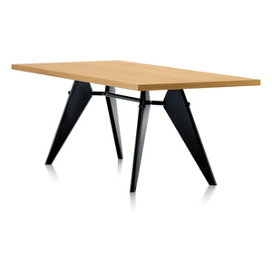 Vitra - Mesa EM, roble natural aceitado 220x90 cm - patas negras - Jean Prouvé | Roble