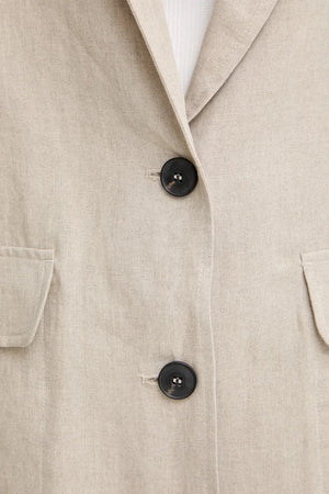 Max&Co. blazer de lino de un botón para mujer MCOSTAMPA