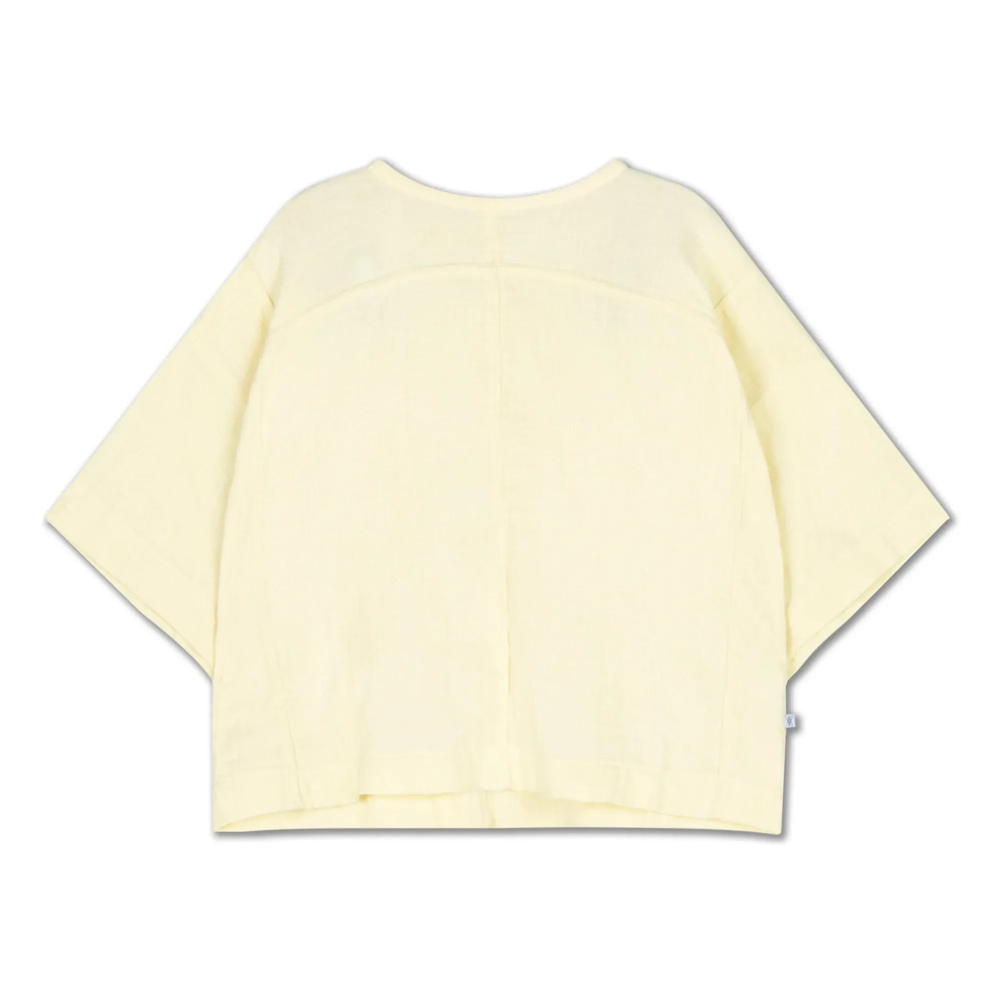 Repose AMS - Blusa con botones en la espalda de algodón orgánico | Amarillo pálido
