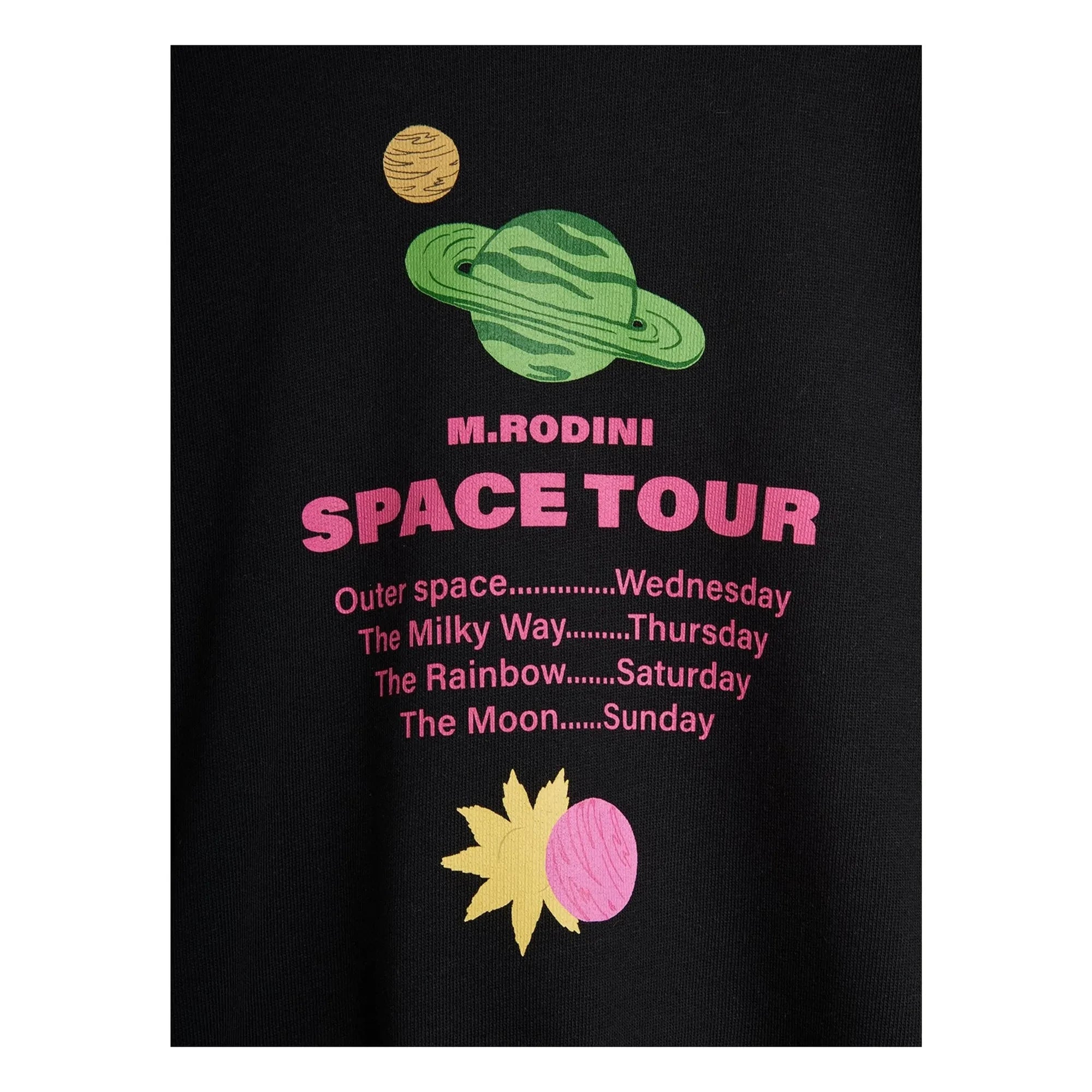 Mini Rodini - Sudadera de algodón orgánico con el logotipo de Space Tour | Negro