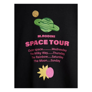 Mini Rodini - Sudadera de algodón orgánico con el logotipo de Space Tour | Negro