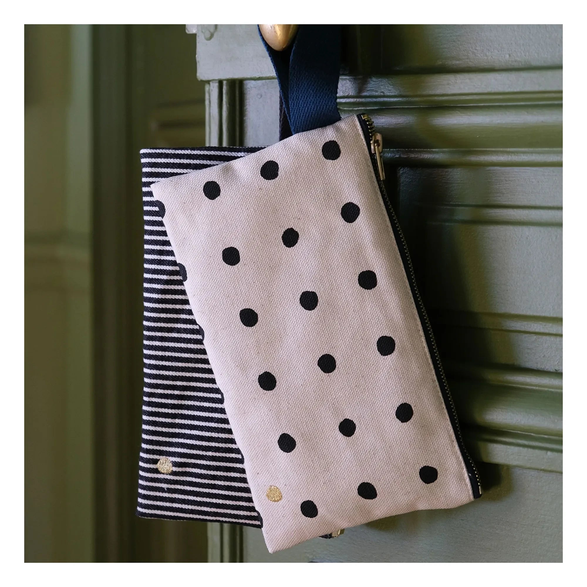 La guinda del pastel - Bolso clutch de algodón orgánico Mio con asa | Crudo