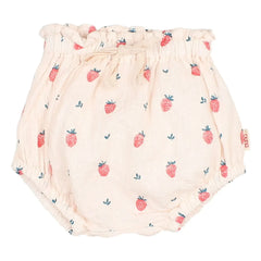 Búho - Bragas Bloomers de Algodón Orgánico con Estampado de Fresas | Rosa Polvo