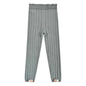 Louise Misha - Leggings acanalados Moldavia | Gris azulado