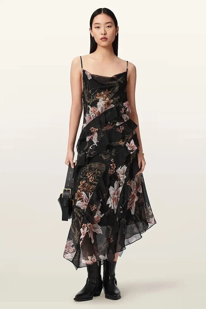 Vestido asimétrico con fruncido RUTH