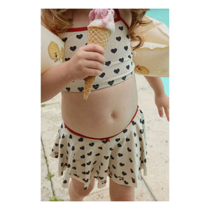 Konges Sløjd - Traje de baño Manon Hearts con falda brillante | Crudo