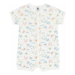 Petit Bateau - Pantalones Cortos con Estampado de Animales y Saquito de Dormir | Blanco