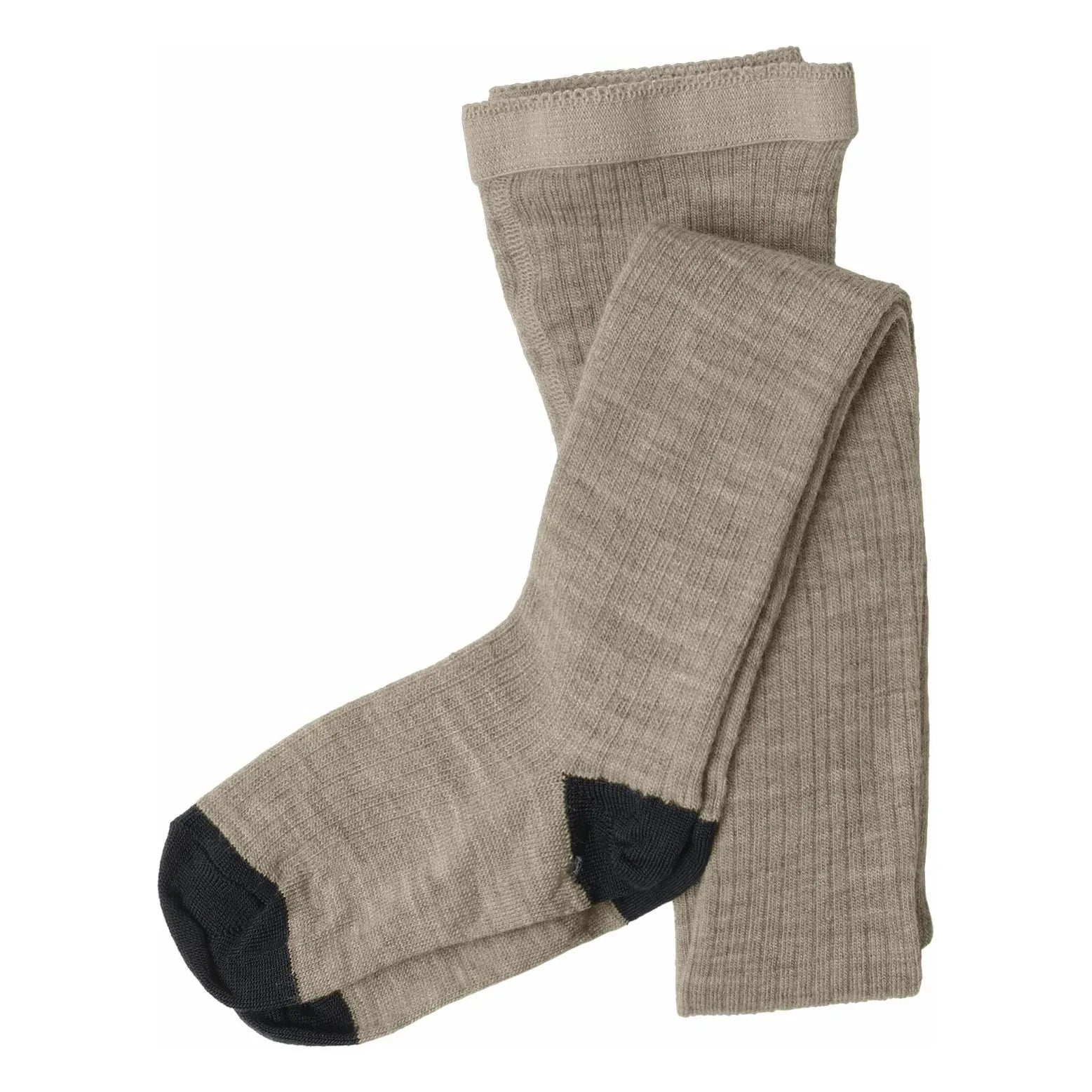 FUB - Leggings con calcetín de lana | Beige jaspeado