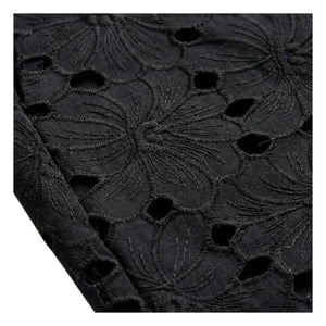 BELLEPIECE - Pantalón de algodón bordado Sicilia | Negro