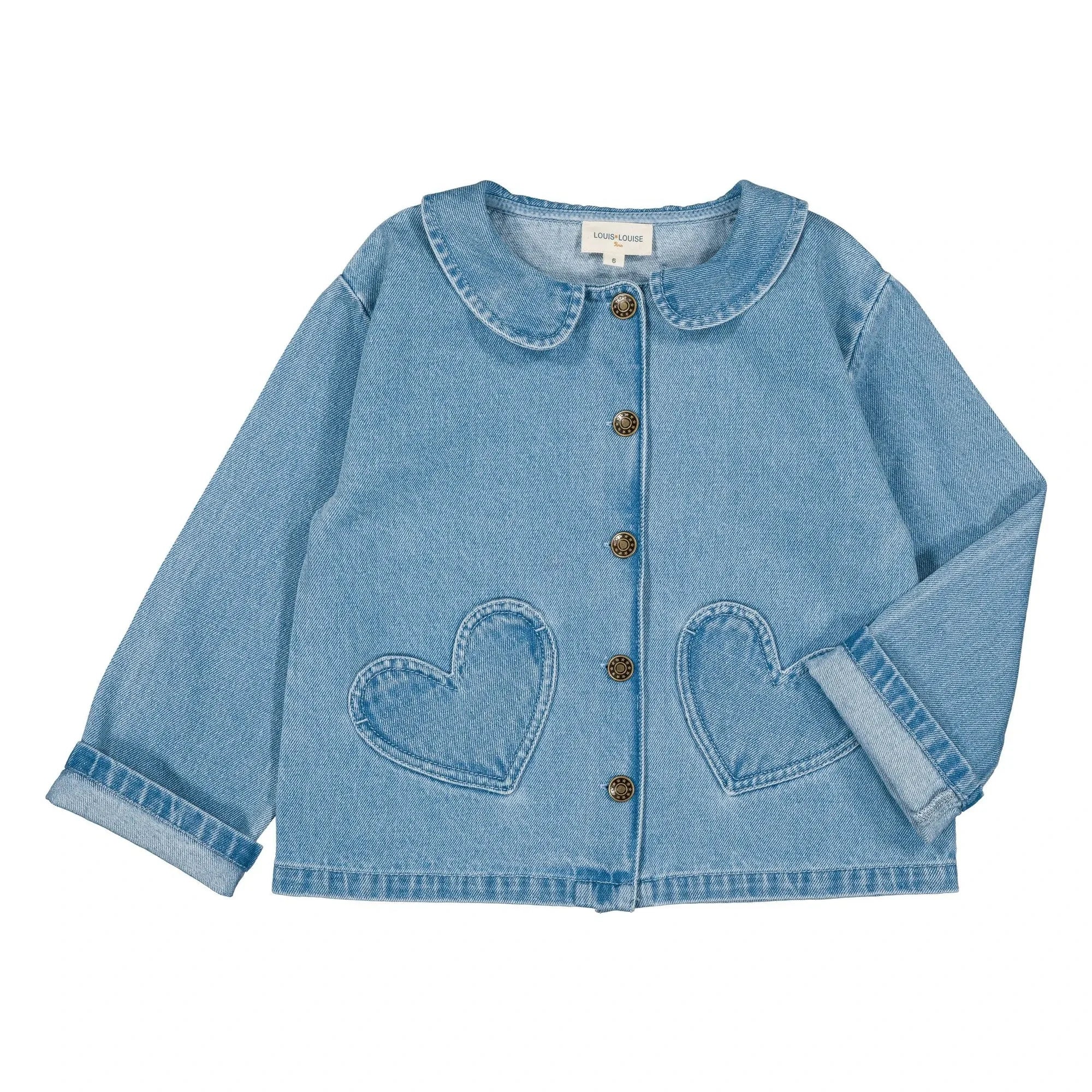 Louis Louise - Chaqueta vaquera Bonnie con bolsillo en forma de corazón | Azul claro
