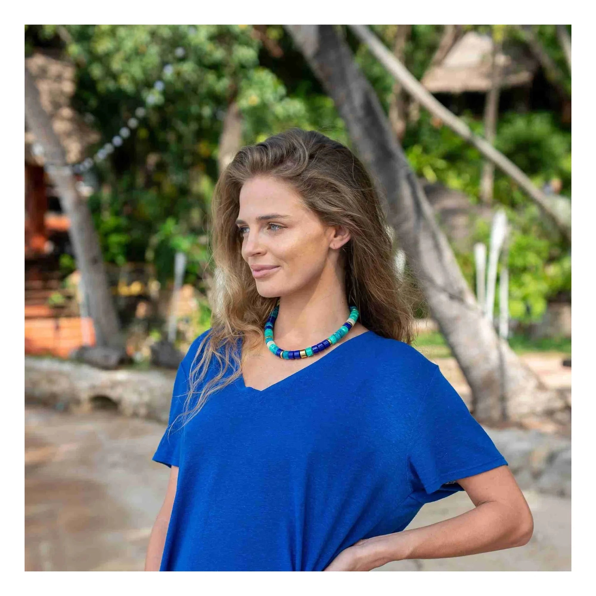 Collar Parabaya - Praia Azul Mix | Azul cielo