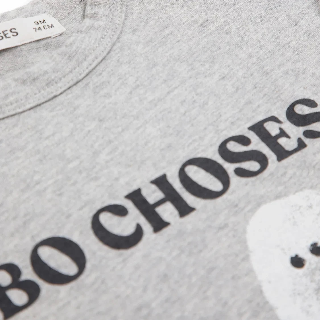 Bobo Choses - Camiseta de bebé fantasma de algodón orgánico Bobo Choses | Gris jaspeado