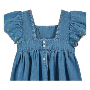 Emile et Ida - Vestido vaquero bordado | Azul