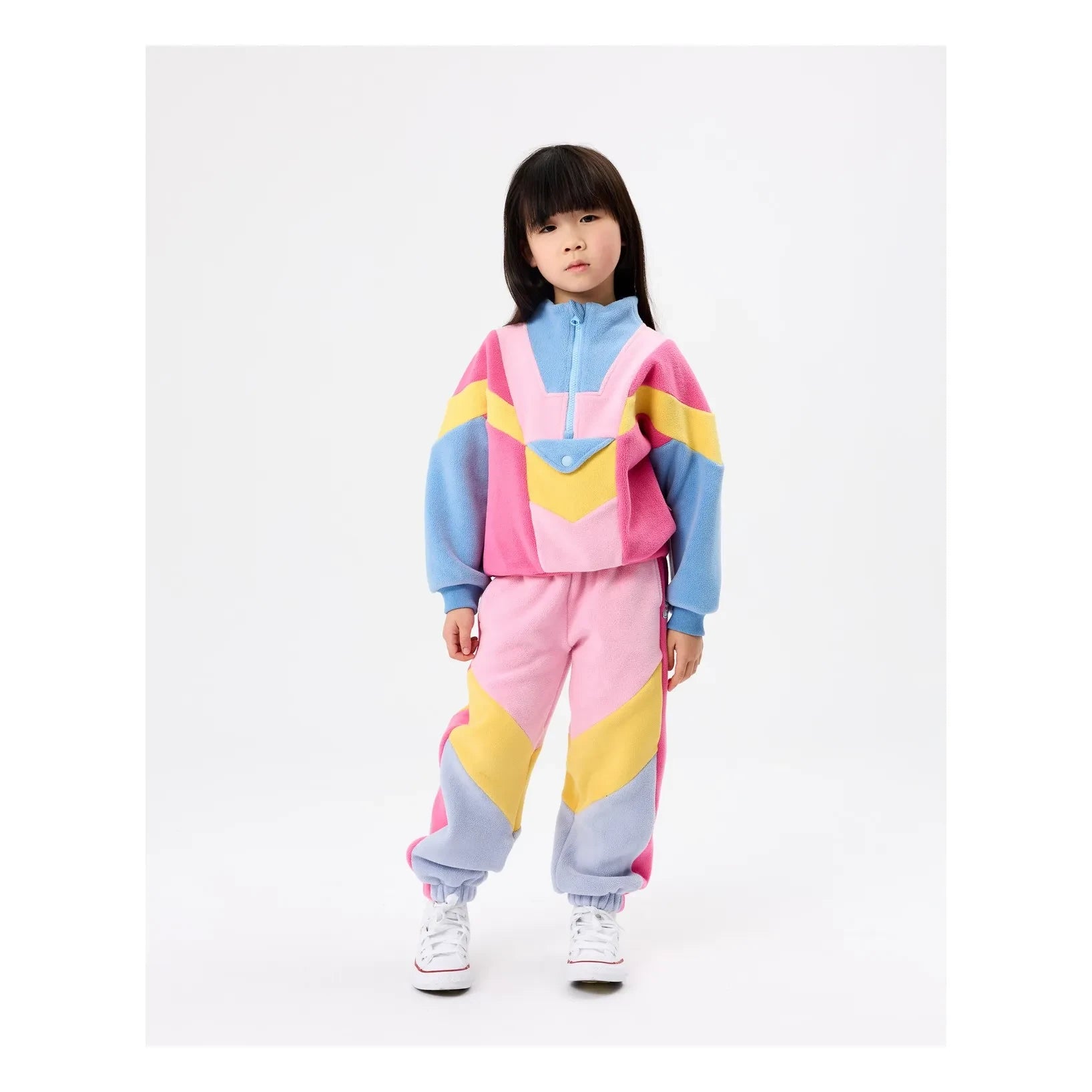 Goldie + Ace - Jogger de Forro Polar Color Block | Rosa