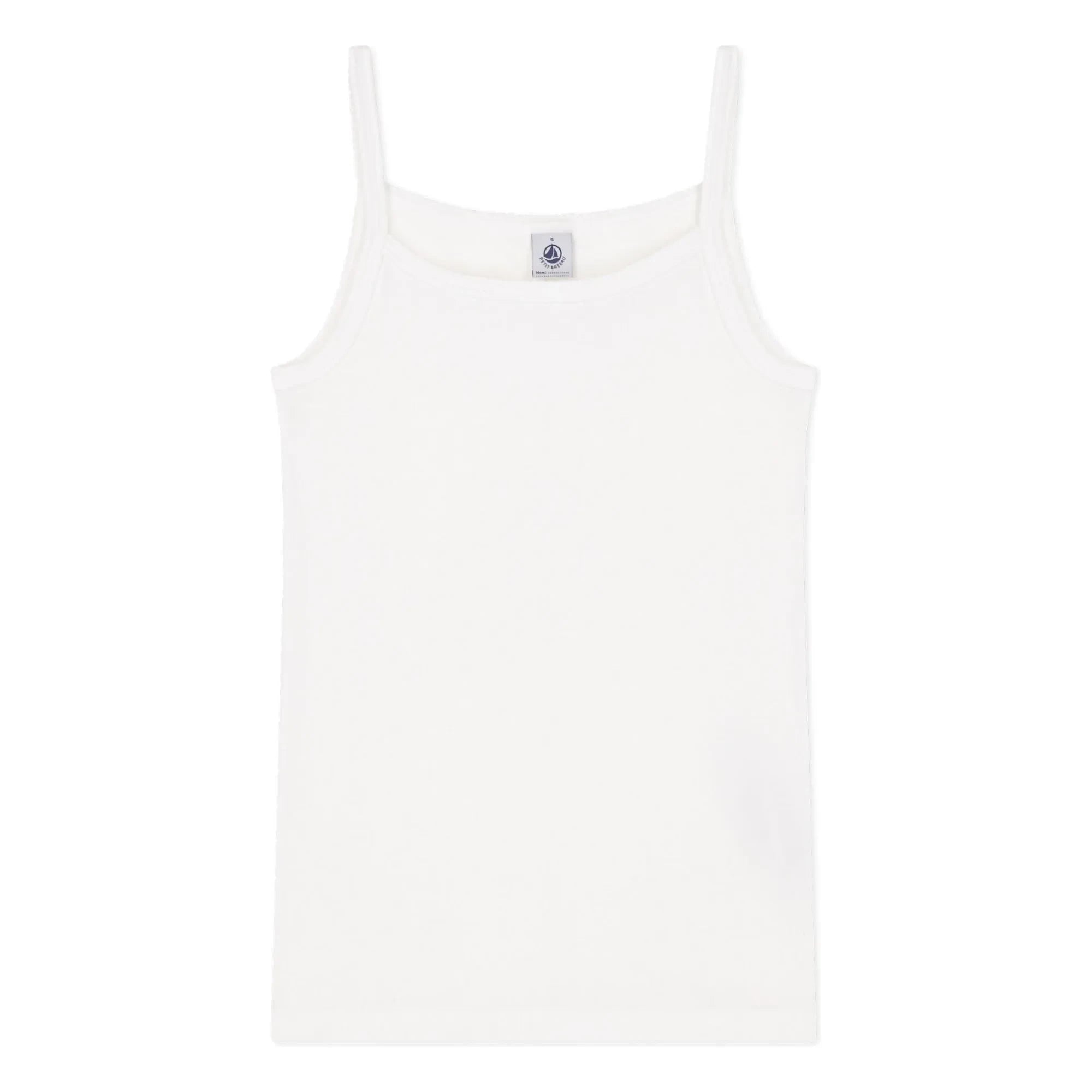 Petit Bateau - Camiseta de tirantes Cocotte de algodón orgánico | Blanco