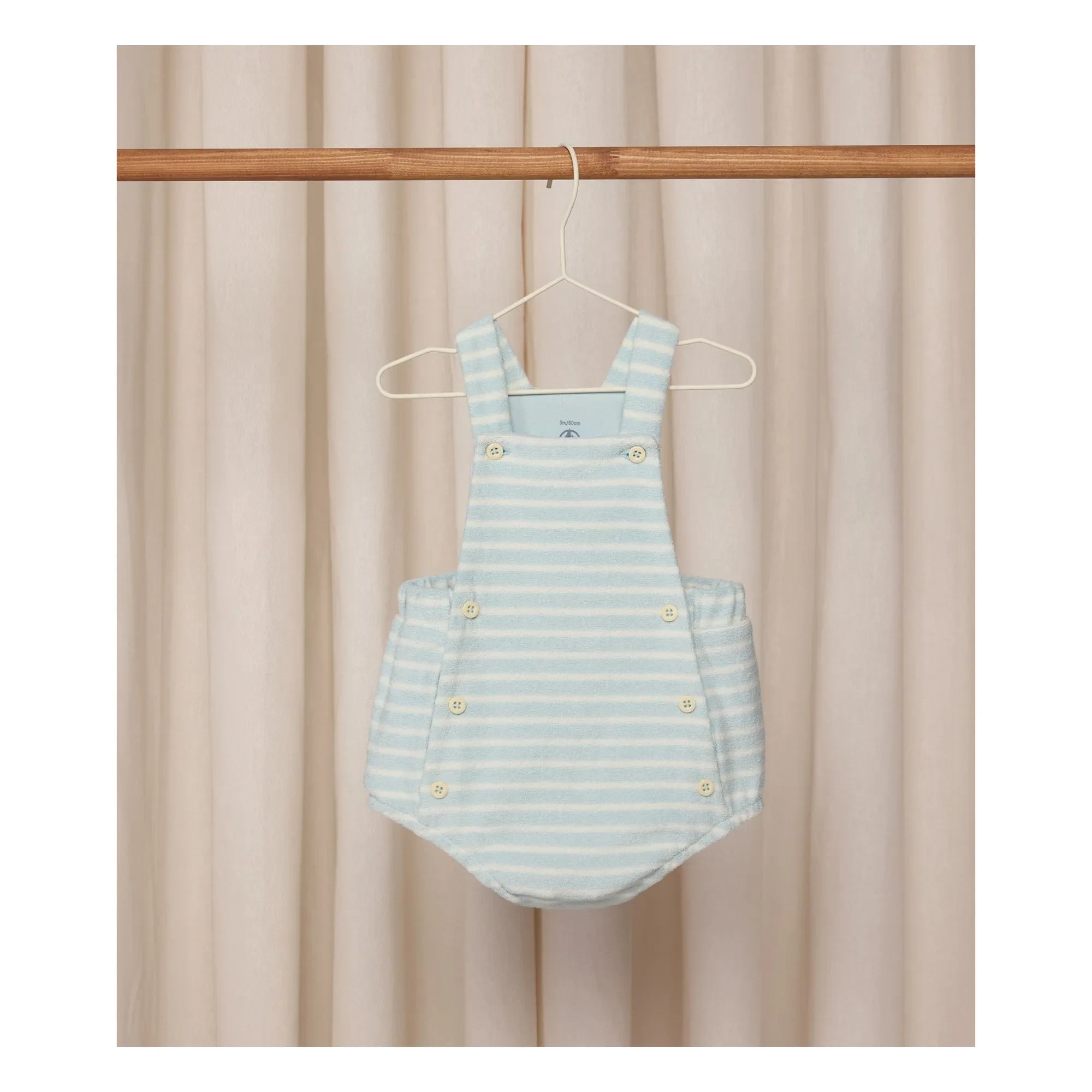 Petit Bateau - Peto de punto de algodón orgánico a rayas | Verde agua