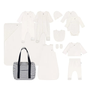 Petit Bateau - Bolso premamá de algodón orgánico a rayas | Azul marino