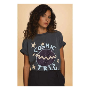 Elise Chalmin - Cosmic Trip Algodón Camiseta | Gris