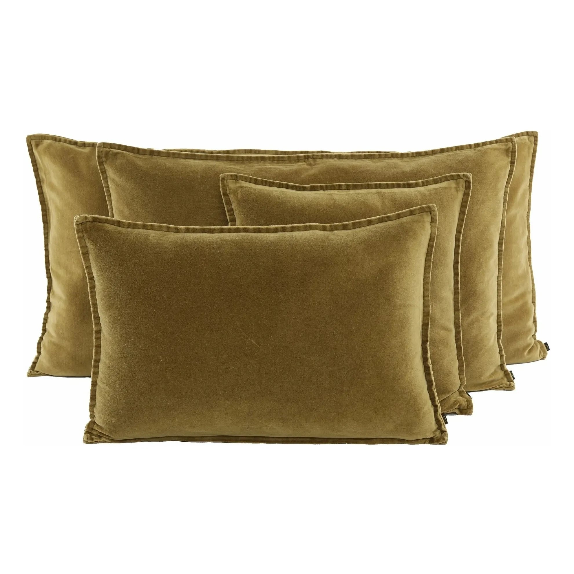 Haomy - Funda de almohada de terciopelo Manhattan | Oro