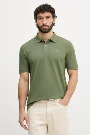 Camiseta de algodón para hombre con cuello tipo Gant