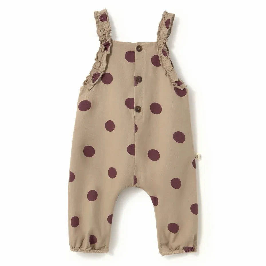 Cozmo - Lily Dots Organik Pamuk Salopet | Bej