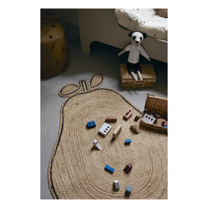 Ferm Living Kids - Alfombra de yute con forma de pera