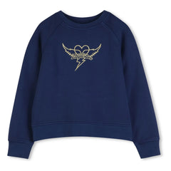 Zadig & Voltaire - Sudadera con logotipo de corazones | Azul noche