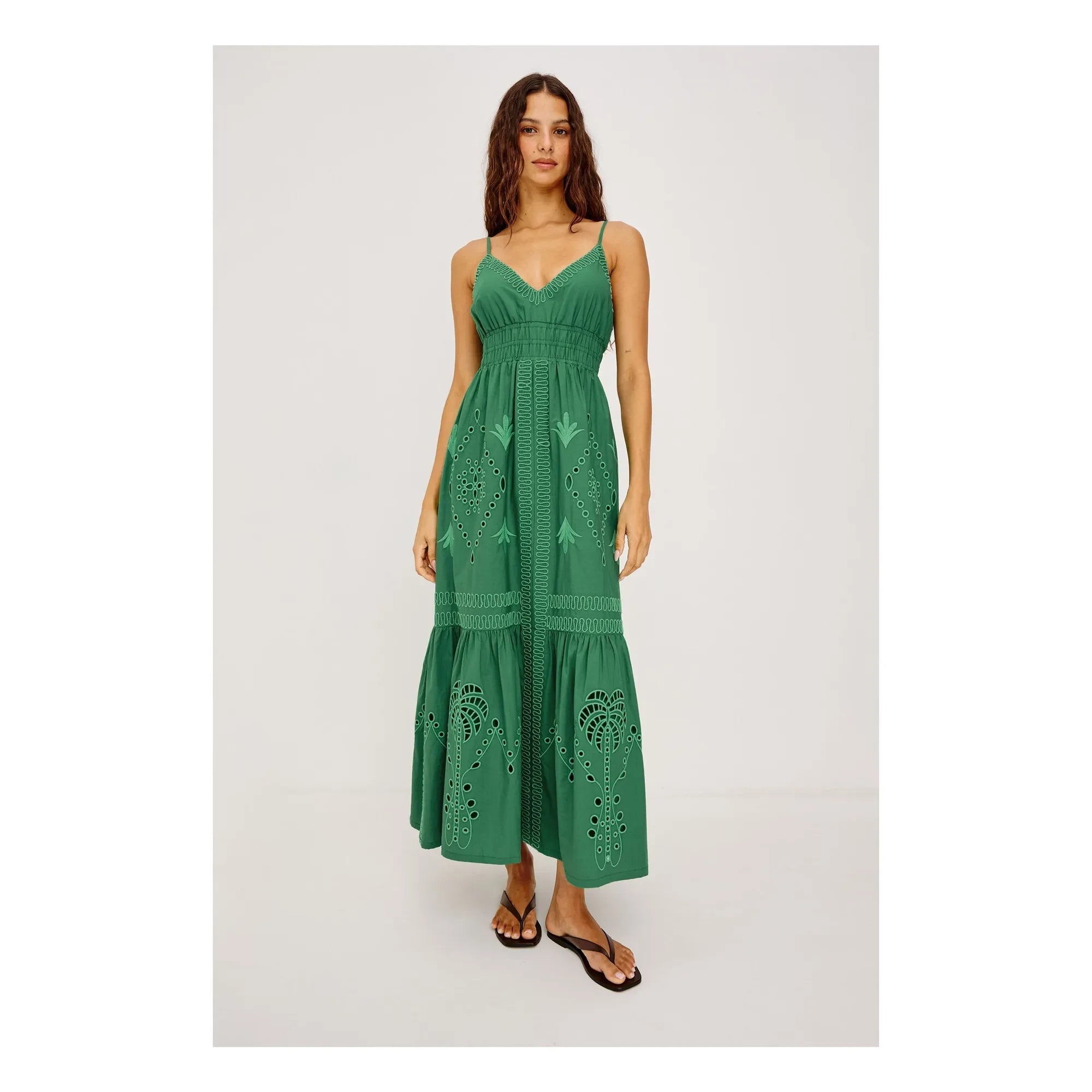 Rails - Vestido Blair de popelín de algodón bordado | Verde