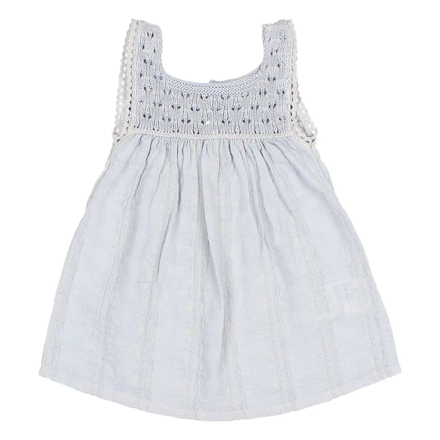 Búho - Vestido de algodón orgánico Lurex Boho | Azul pálido