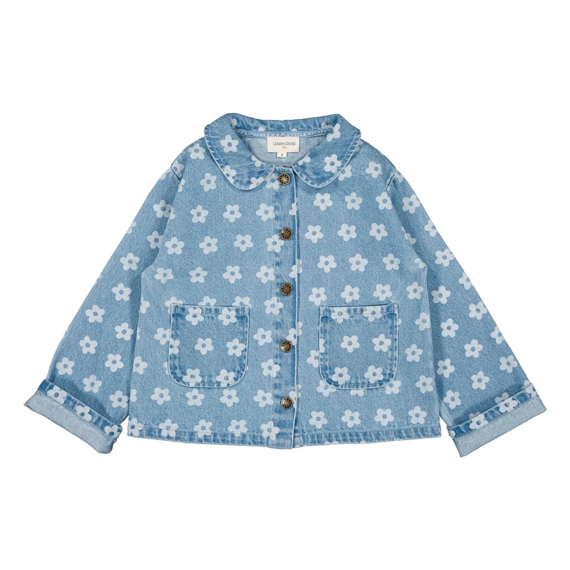 Louis Louise - Chaqueta vaquera floral marrón | Azul claro