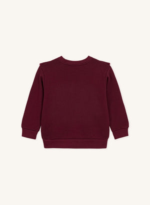 Petit Bateau - Sudadera con volantes PB | Burdeos