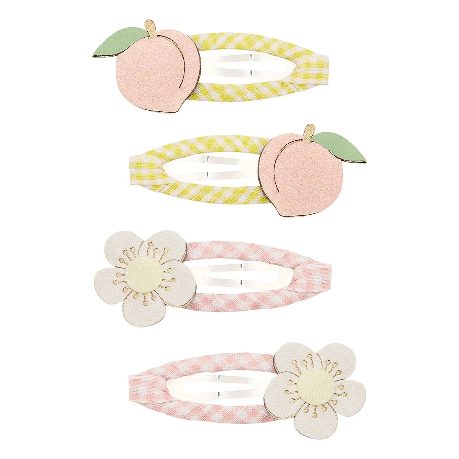 Mimi & Lula - Set de 4 pinzas para el pelo de melocotón y flor | Amarillo