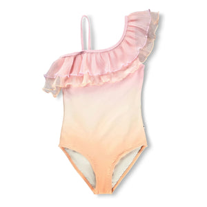 Molo - Nilla Traje de Baño Asimétrico con Volantes de Fibras Recicladas | Rosa Claro