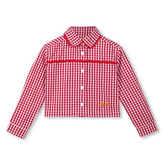 Wynken - Kırmızı Gingham Crop Gömlek