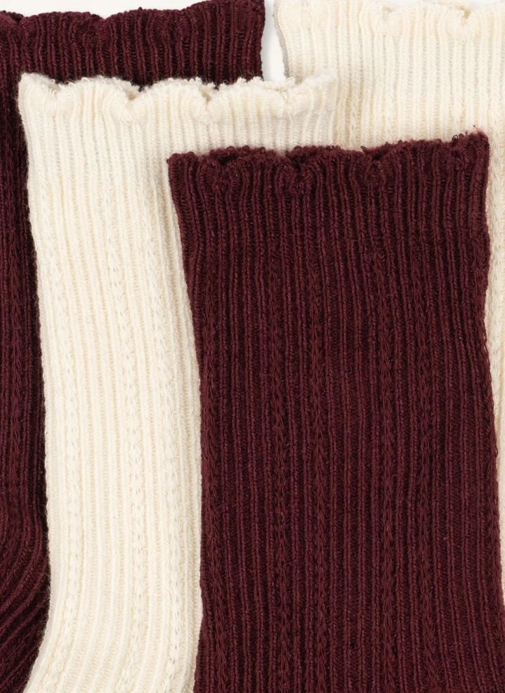 Konges Sløjd - Set de 2 pares de calcetines pointelle | Burdeos