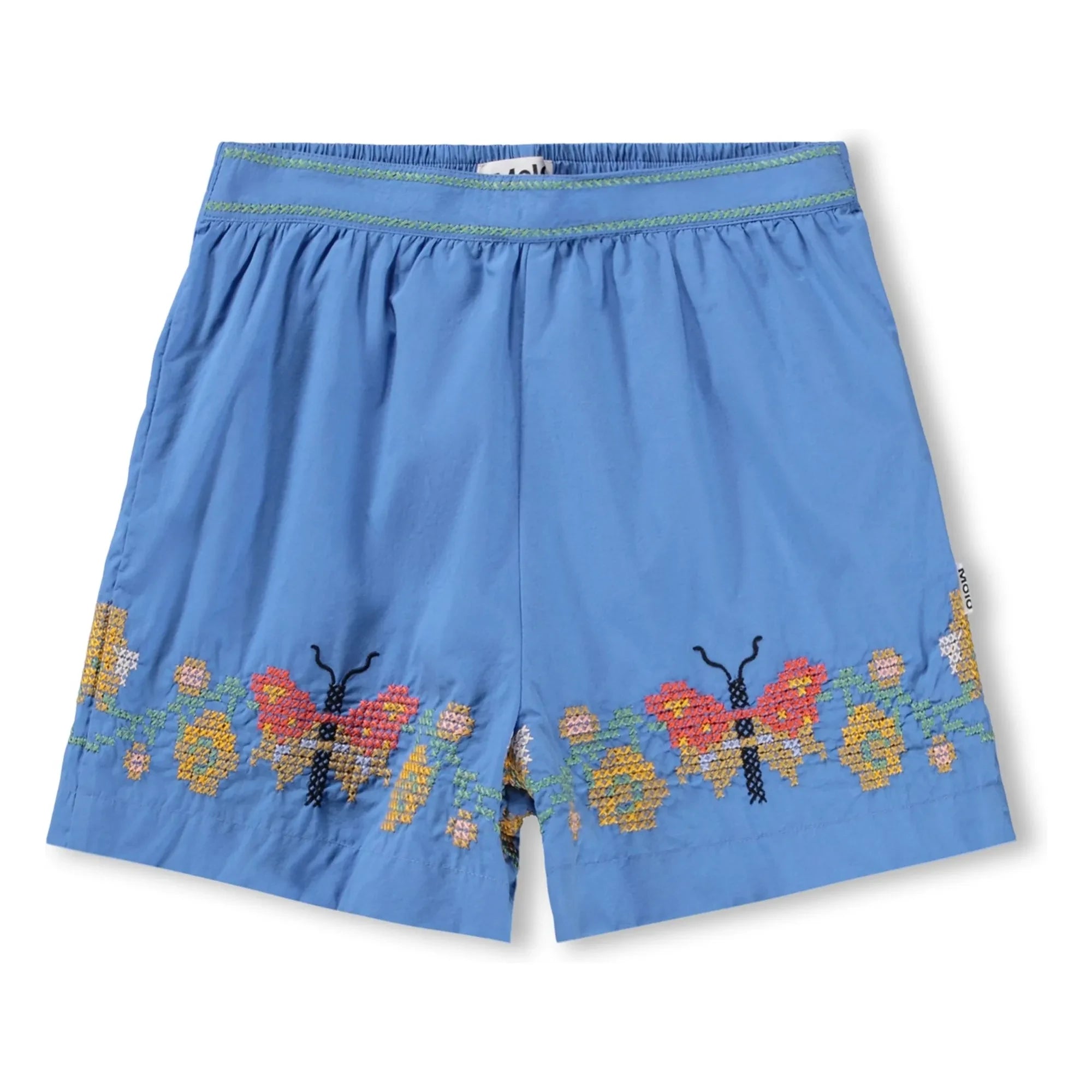 Molo - Ally Butterflies Shorts de Algodón Orgánico | Azul