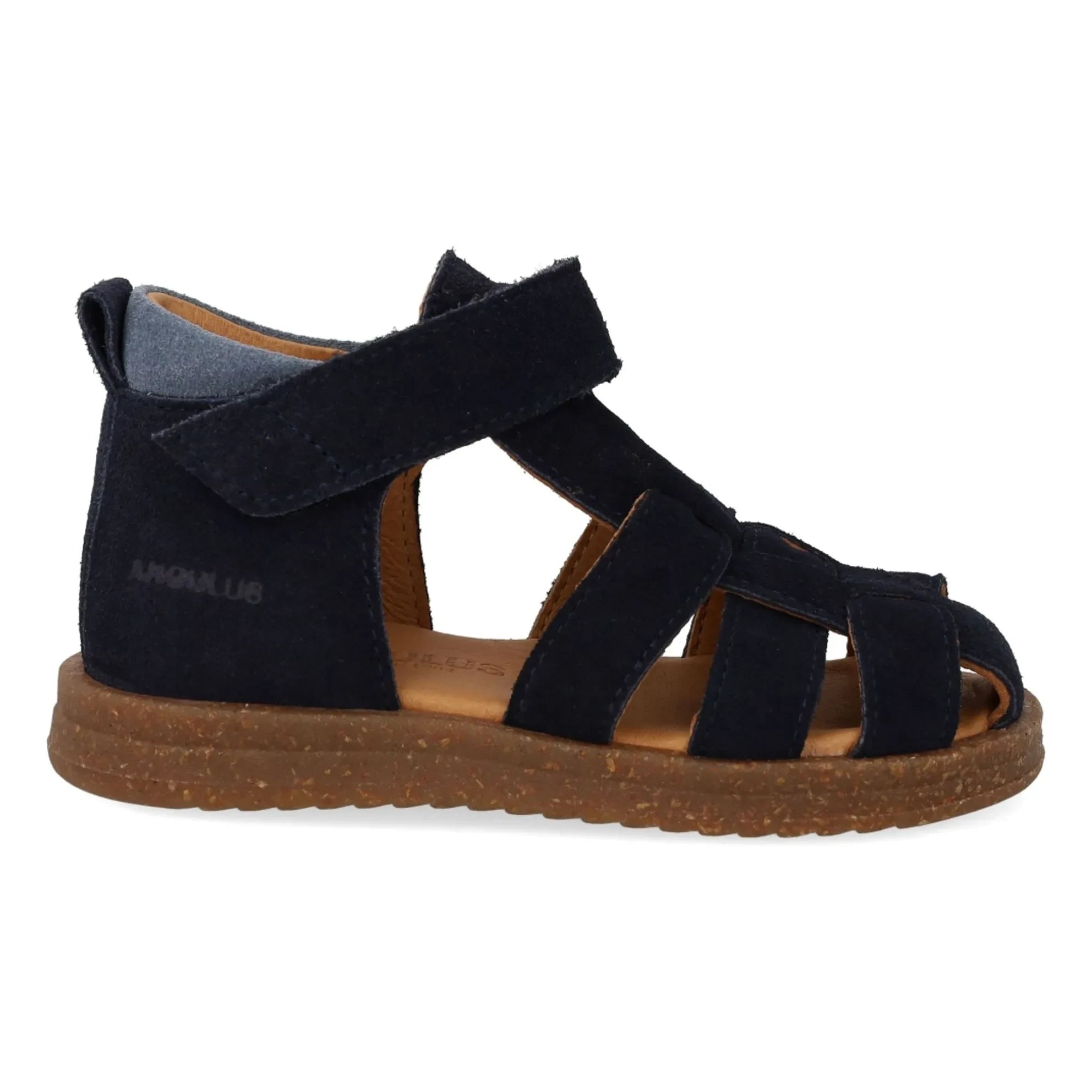 Angulus - Sandalias rosas de ante con rayas | Azul marino
