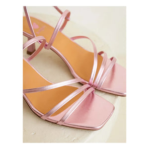 Bobbies - Sandalias de piel laminada Alix | Rosa