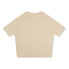 Matona - Camiseta de Algodón Orgánico de Punto Fino con Corte Recto | Crema