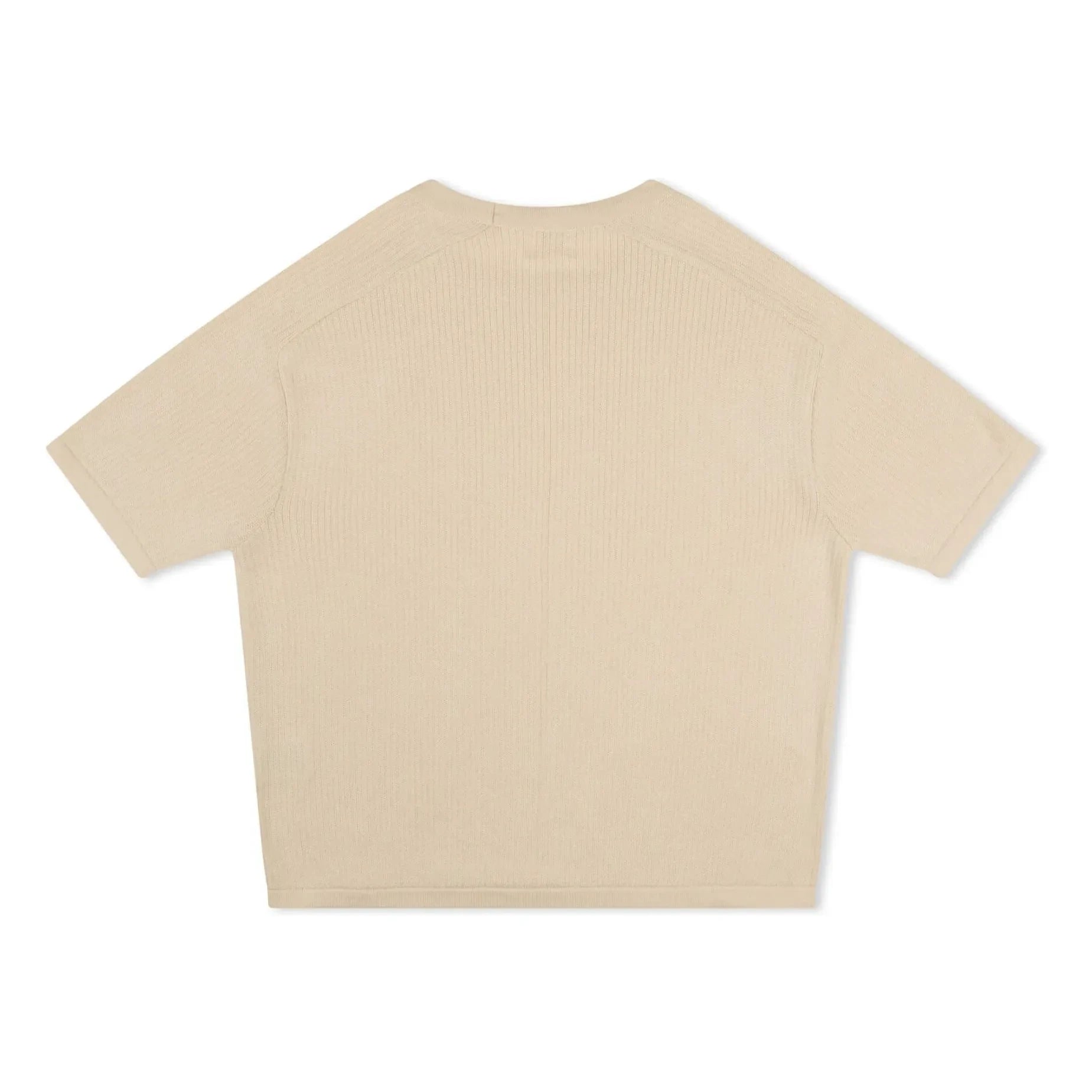 Matona - Camiseta de Algodón Orgánico de Punto Fino con Corte Recto | Crema