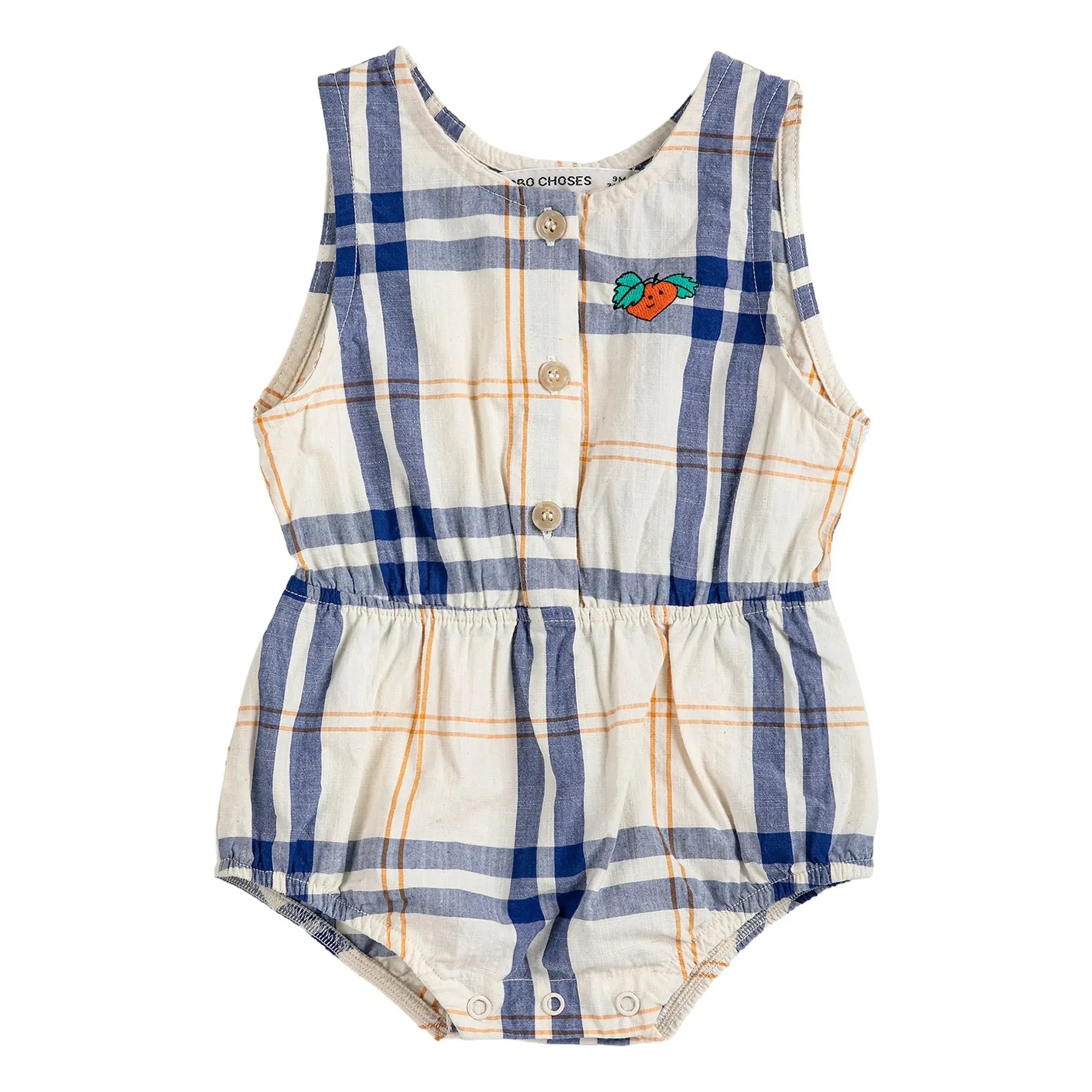 Bobo Choses - Mono de algodón orgánico con estampado de tartán | Crudo