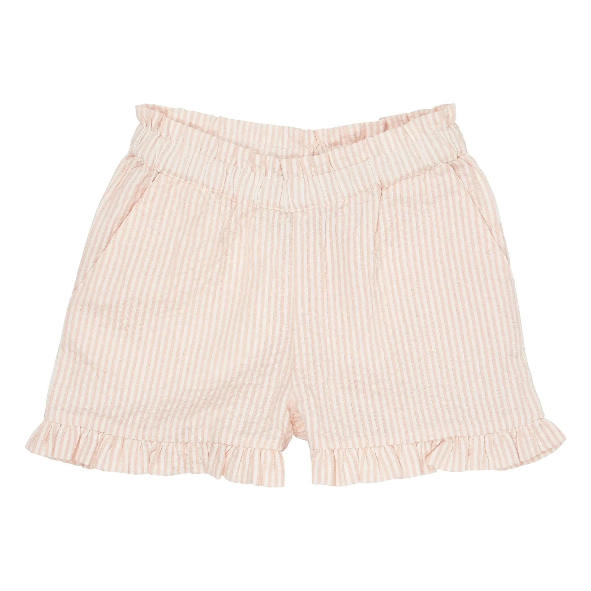 Copenhagen Colors - Pantalones cortos de algodón orgánico a rayas para niñas | Lichee Pink