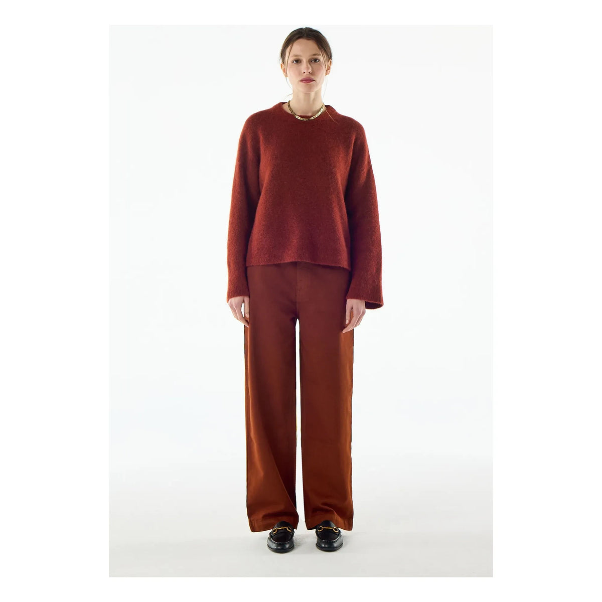 BELLEPIECE - Jersey de alpaca de bebé Kipling | Ocre rojizo