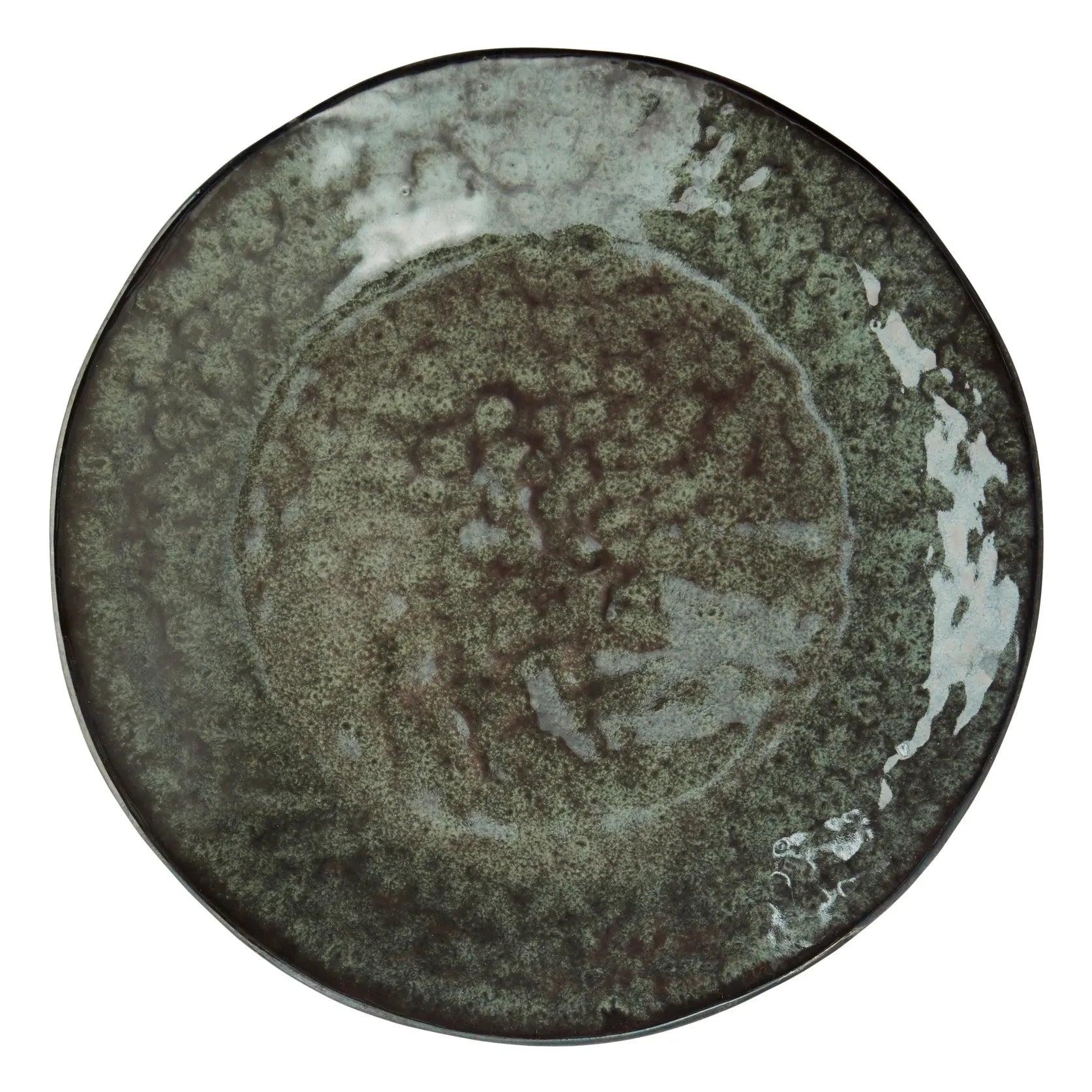 Madam Stoltz - Plato de cerámica de gres | Verde oscuro